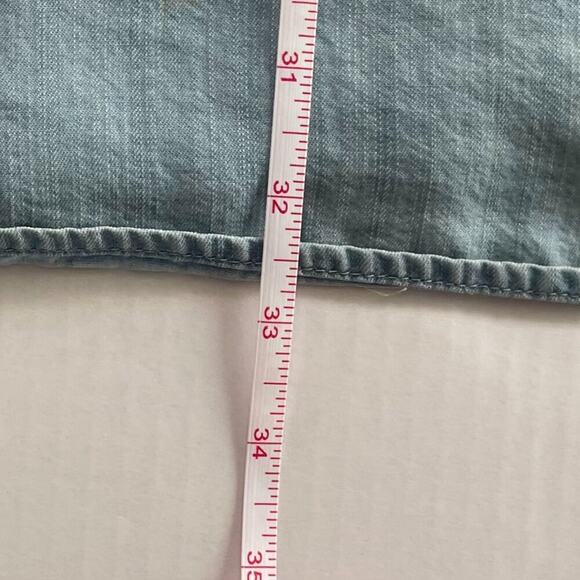 Paper Crane Denim Look Bell Sleeve Light Wash Flowy Boho Dress Size M - Picture 10 of 11